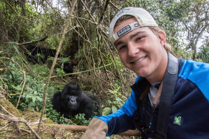 Tyler with the gorillas