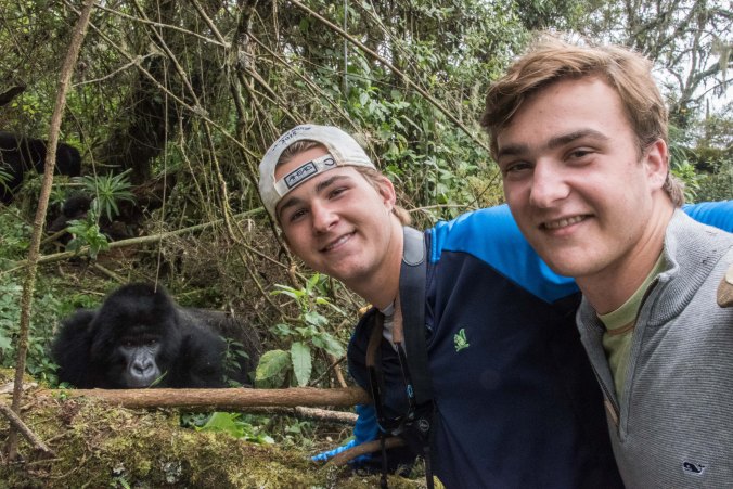 Casey and Tyler with the gorillas