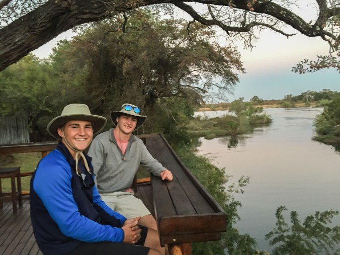 Tyler adn Casey relaxing after our fishing/safari cruise