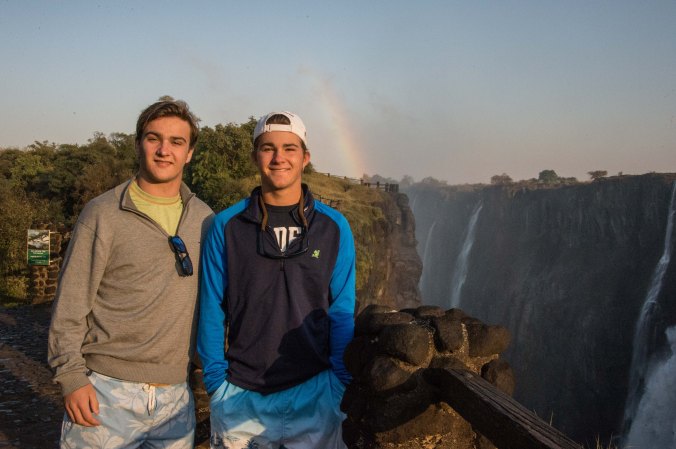 Casey and Tyler over looking Victoria Falls before our river rafting trip