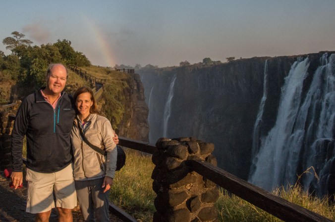 Charlie and Sarah a morning view of the falls