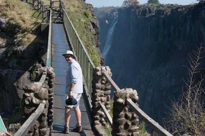 Charlie a little nervious to go over the bridge, but he did it!
