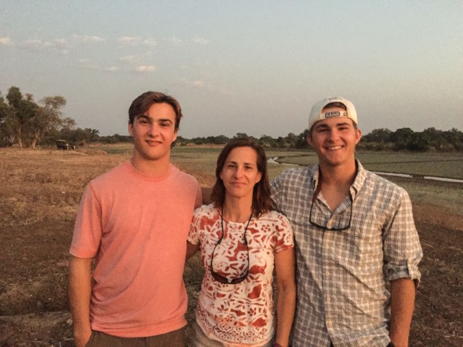 Taking a break by the hippos during our afternoon game drive