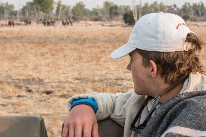 Tyler watching the elephants