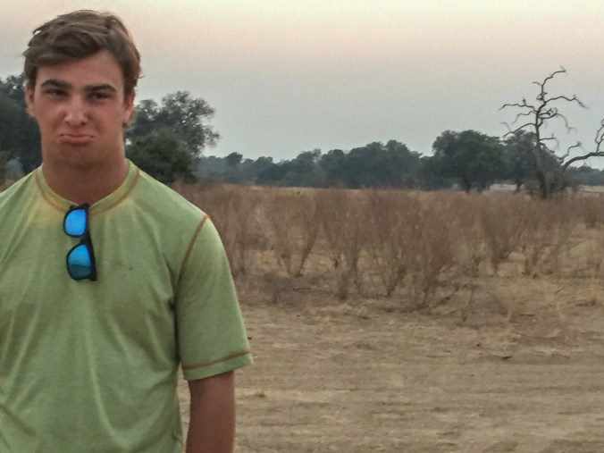 Casey pouting at sunset