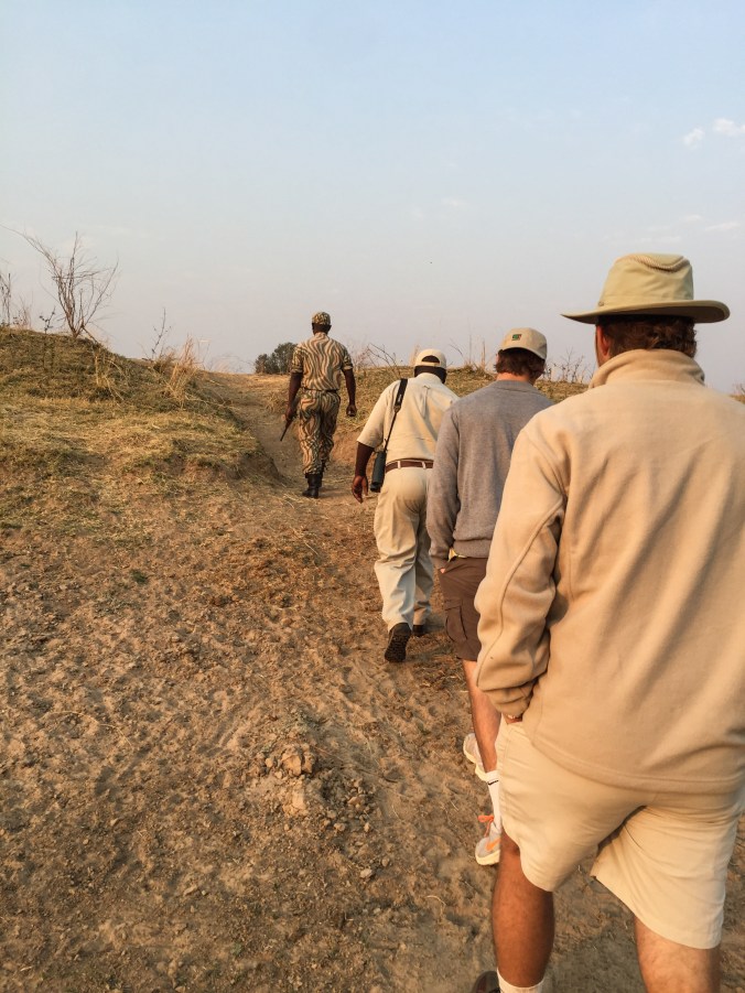 Our walking safari protected by Simon and his gun