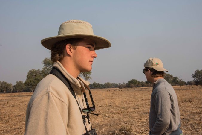 Casey and Tyler observing the animals