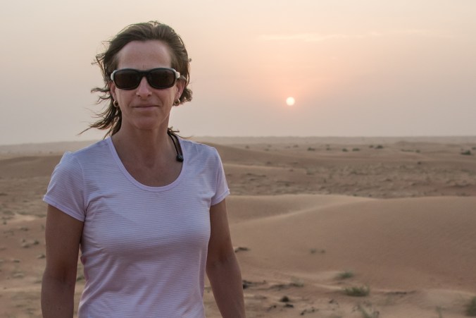 Sarah with the setting sun